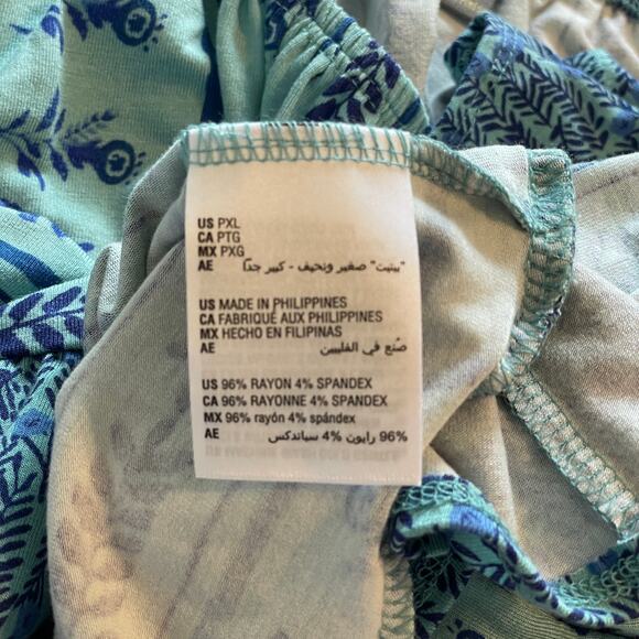 Style & Co Reflect Sea Top Womens XL Petite Blue Teal Bell Sleeve Off Shoulder - Picture 5 of 8